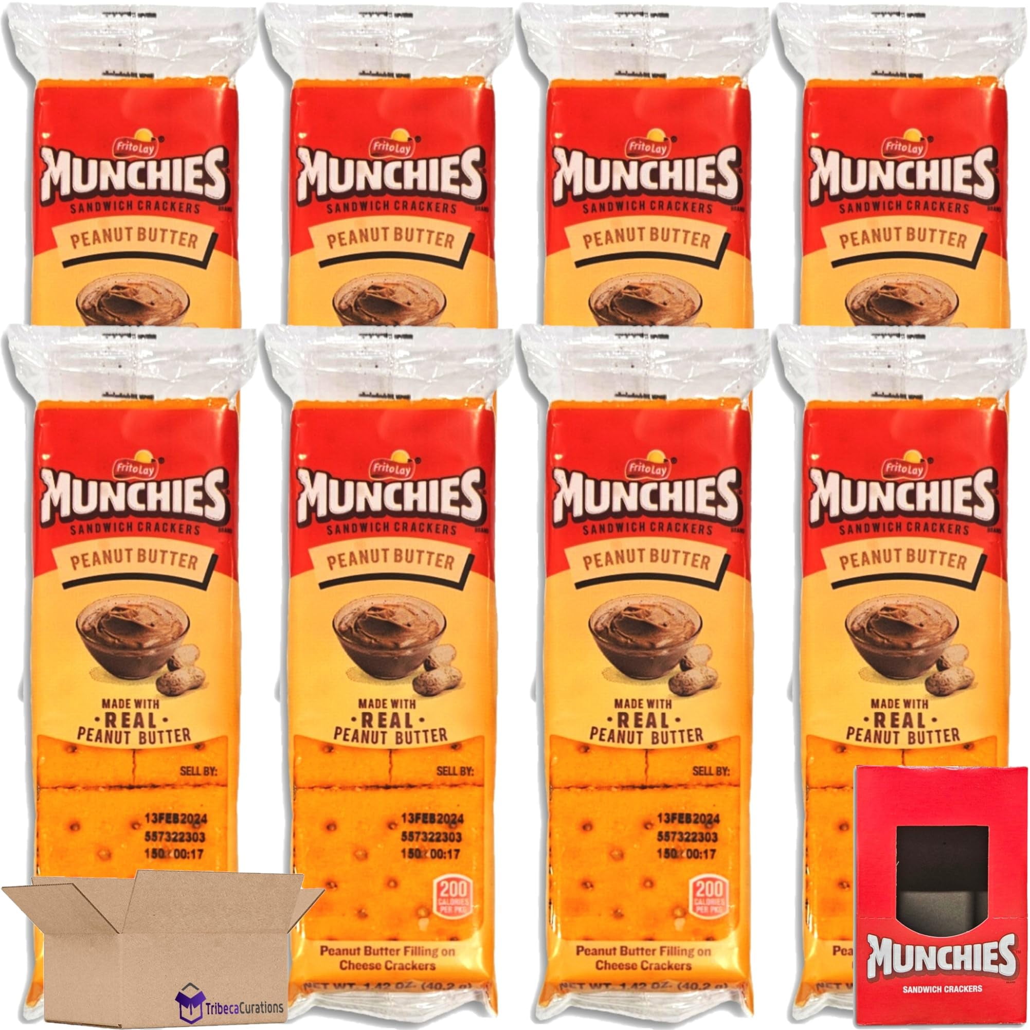 Munchies Peanut Butter Sandwich Cheese Crackers Value Pack   | 8 Count Box | Pack of 6 (48 Total Sleeves)
