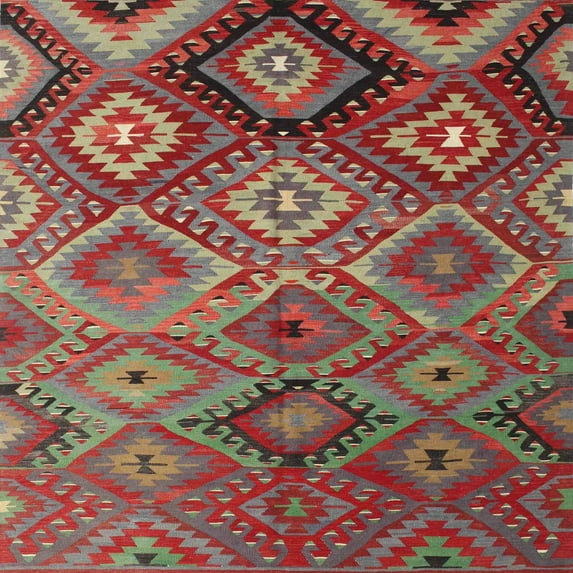 Ahgly Company Indoor Square Contemporary Khaki Green Southwestern Area Rugs, 3' Square