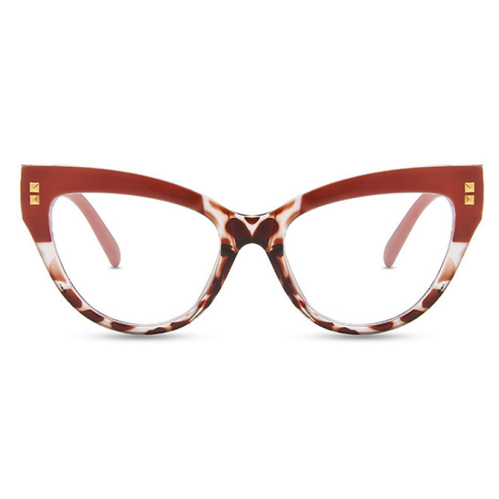 Women Cat Eye Anti-blue Light Reading Glasses 3.75 Classic Two-tone Trendy Readers +3.75