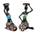 thumbnail image 2 of African Womens Candle Holder Statue Candleholder Home Decor Collectible Gift, 2 of 6