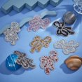 thumbnail image 7 of 7 Pcs Bow Rhinestone Applique (2.2"x2.6") Iron/Sew on Applique Patch Bowknot Glitter Crystal Applique for Bags Hats Shirts Clothing DIY Projects 7 Colors, 7 of 7