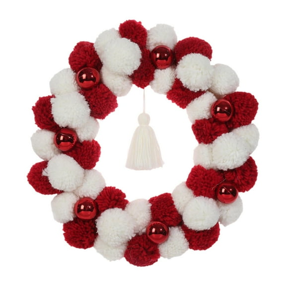 Sharprepublic Artificial Xmas Wreath with Light for Christmas Tree Hanging Outside Indoors