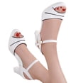 thumbnail image 2 of NOKIO Women'S High Heel Sandals Fashion Womens Breathable Lace Up Shoes Heels Casual Sandals Women High Strappy Chunky Block Square Toe Sandals Wedding Dress Shoes, 2 of 7