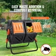 thumbnail image 4 of KFFKFF Compost Bin, 37-Gal Capacity, Dual Chamber Design, with Two Sliding Doors and a Sturdy Steel Frame, BPA-Free, Ideal for Garden, Kitchen, Yard, Outdoor Use, 4 of 9