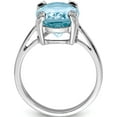 thumbnail image 2 of Sterling Silver Rhodium Light Swiss Blue Topaz Diamond Ring (Size 7) Made In Thailand qdx549-7, 2 of 5