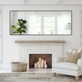 thumbnail image 3 of Neutypechic 70" x 31" Black Large Modern & Contemporary Rectangle Standing Mirror Aluminum Frame with Stand Full Length Mirror Free-Stand or Wall-Mounted for Bedroom, Bathroom, Living Room, 3 of 7