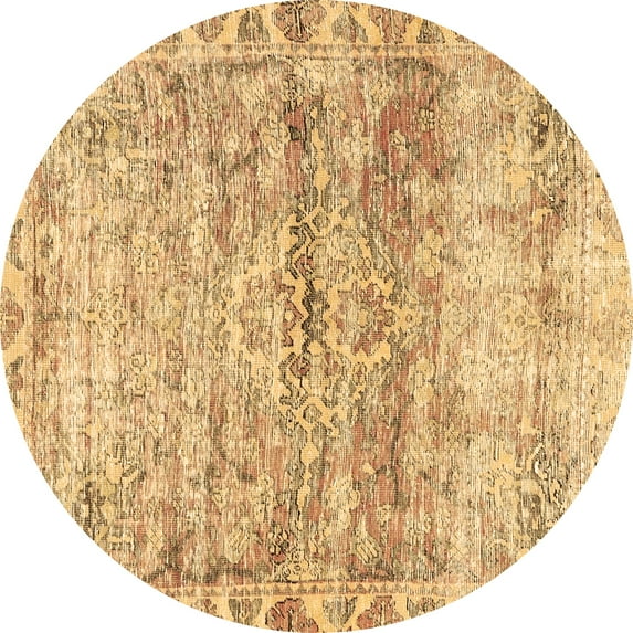 Ahgly Company Indoor Round Persian Brown Traditional Area Rugs, 7' Round