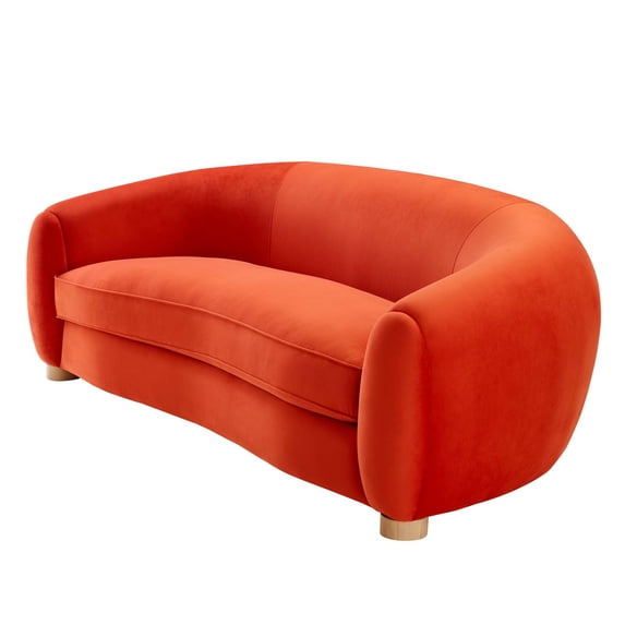 Sofa, Velvet, Orange, Modern Contemporary Urban Design, Living Lounge Room Hotel Lobby Hospitality
