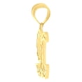 thumbnail image 3 of 10k 10kt Yellow Gold Unisex Diamond-cut Floral Initial Letter Alphabet X Charm Pendant for Men Women, 3 of 5