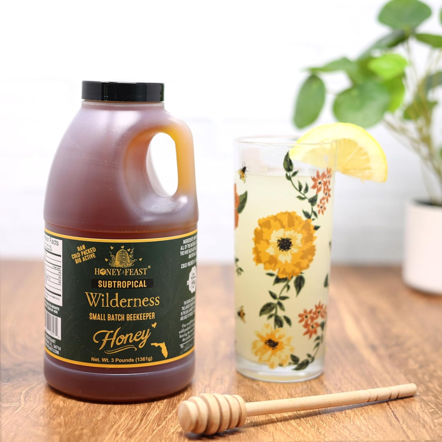 HONEY FEAST 3 Pounds Subtropical Wilderness Honey - Embrace this Raw and Unfiltered Small Batch Beekeeper Treasure