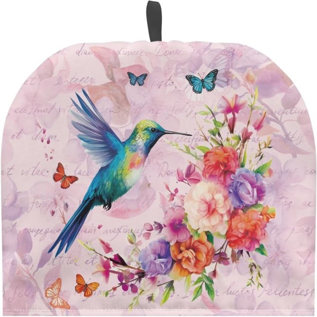 Yuosegray Tea Kettle Cloth Cover Decorative Kitchen Accessories Hummingbird Flower Tea Cozy Teapot Cosy for Teapot Large Teapot Cozy Insulated Keep Warm Kitchen Coffee