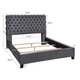 thumbnail image 5 of Roundhill Furniture Apoera Velvet Tufted Bed, Queen Size, Gray, 5 of 5