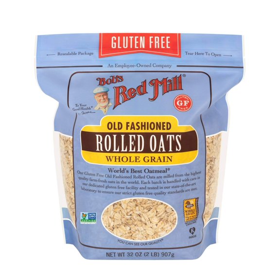 Bob's Red Mill Gluten Free Old Fashioned Rolled Oats, 32oz (Pack of 1) - Non GMO, Whole Grain, Vegan, Kosher ( Pack of 2 )