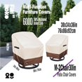 thumbnail image 3 of Outdoor Chair Covers 2 Pack 30"W x 34"D x 38"H 100% Waterproof Heavy Duty Patio Furniture Covers Outdoor Furniture Covers Waterproof for Patio Chair Covers Beigeandbrown, 3 of 8