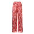 thumbnail image 5 of Lilgiuy Fashion Womens Casual Cotton Print Pants Straight Wide Leg Trousers Pants Alt Clothing Alternative Clothing, 5 of 5