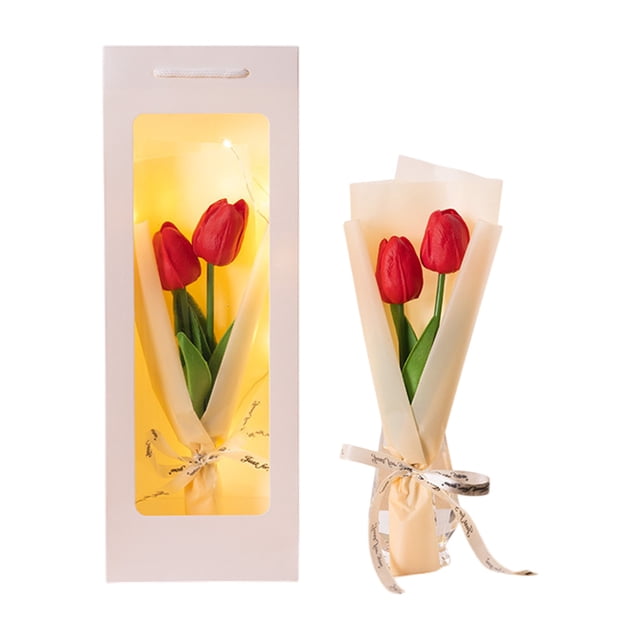 Rosa artificial preservada con luces LED,ramo de flores de jabón luminosas,regalo natural y duradero para mujeres en cumpleaños,San Valentín,Navidad,aniversarios y decoración del hogar.
