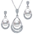 thumbnail image 1 of IDEANATEGRATE Conjunto Femenino De Collar Y Pendientes Con De Perla Y Ajuste Cómodo, 1 of 5