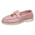 thumbnail image 6 of Rokment Women's Fringe Slip on Penny Loafers Suede Tassel Platform Chunky Low Heel Ballet Flat Oxfords Boho Beach Casual Fashion Walking Dress Shoes A Size 6, 6 of 7