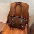 thumbnail image 5 of Yucurem Vintage Shoulder Bags for Women, Trendy Leather Hobo Handbag with Pendant for Work Travel (Brown), 5 of 9