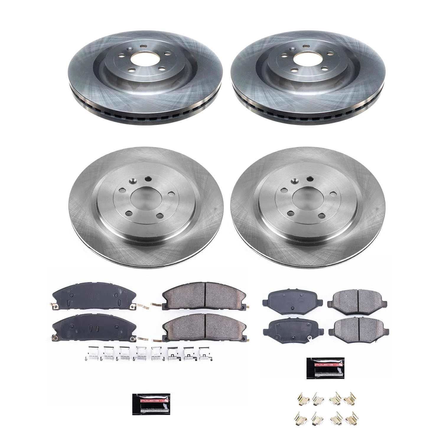Power Stop Front and Rear Stock Replacement Brake Pad and Rotor Kit KOE6375