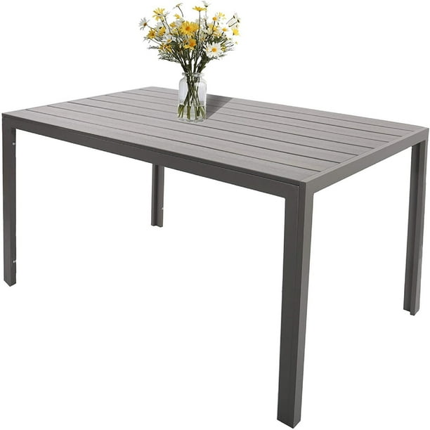 KARMAS PRODUCT Patio Dining Table Outdoor Metal Table Aluminum