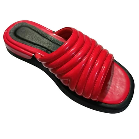 

SEAOPEN Platform Slide Sandal for - Soft Memory Foam Padded Platform Wedges Sandals - Womens Slip On Platform Slides - Comfy Platform Sandals Summer Casual Flatform Platform Wedge Slides for Women
