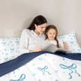 thumbnail image 4 of Feelyou Blue Princess Bowknot Twin Bedding Sets 7pcs, Cartoon Ribbon Bedding Comforter Set, 4 of 8