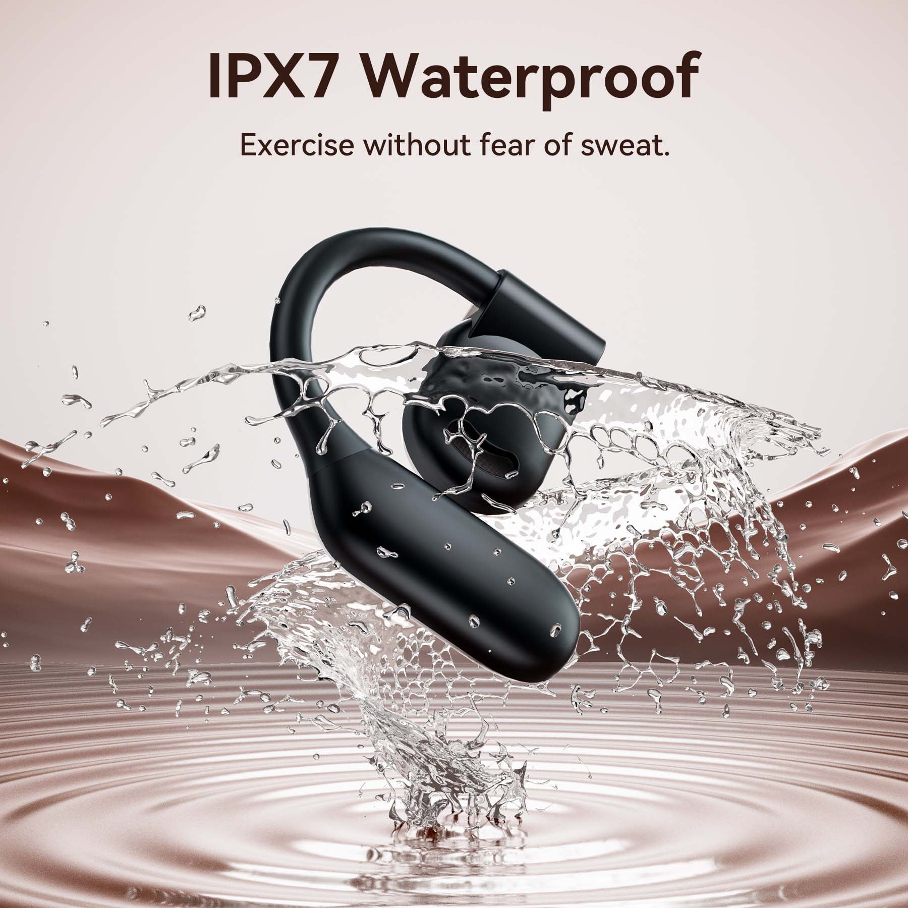 VEATOOL Wireless Earbuds Open Ear Headphone Sport, Bluetooth 5.4 Earbud, 50Hrs Earphone with Earhook, Noise Cancelling Mic,Light Weight Comfortable Fit,Suitable for Running,Workouts