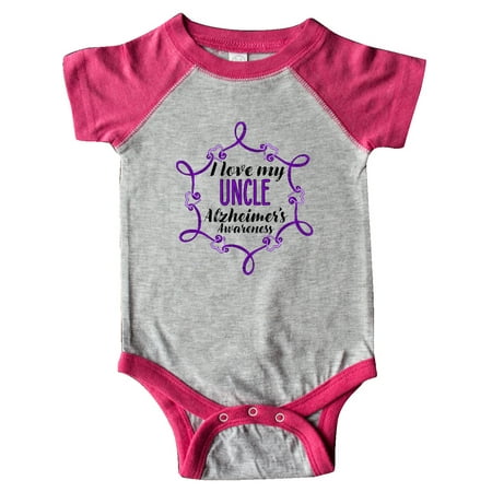 

Inktastic I Love My Uncle Alzheimer s Awareness with Purple Hearts Gift Baby Boy or Baby Girl Bodysuit
