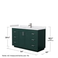 thumbnail image 5 of Wyndham Collection Miranda 54" Wood Single Bathroom Vanity in Nickel/Green, 5 of 6
