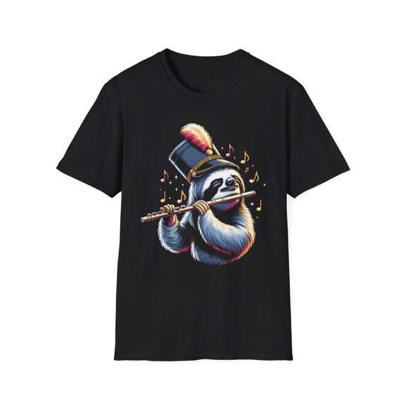 Sloth Playing Flute Expert Musician Music Lover Flute Player TShirt