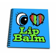 3dRose Bright Eye Heart I Love Lip Balm - Mini Notepad, 4 by 4-inch