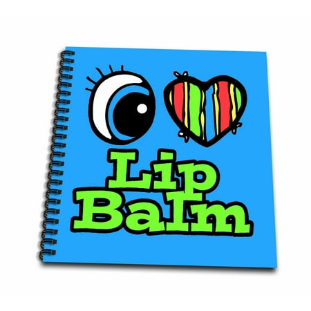 3dRose Bright Eye Heart I Love Lip Balm - Mini Notepad, 4 by 4-inch