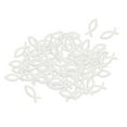 thumbnail image 1 of 100 piezas de decoración de peces de madera, piezas decorativas de peces de madera para esparcir. Blanco_4x1.8cm, 1 of 9