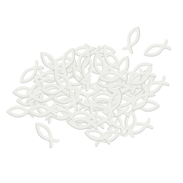 100 piezas de decoración de peces de madera, piezas decorativas de peces de madera para esparcir. Blanco_4x1.8cm
