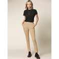 thumbnail image 4 of Made by Johnny Women's Casual Leggings Stretchy Work Ankle Pants Office Slacks with Pocket M BEIGE, 4 of 6