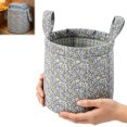 thumbnail image 2 of Floral Fabric Foldable Laundry Hamper with Handles Clothes Storage Bucket Large Capacity Collapsible for Nursery Bedroom Laundrys Room (Blue), 2 of 11
