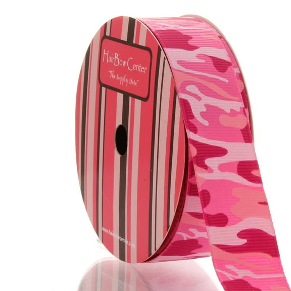 7/8" Pink Camo Grosgrain Ribbon 100 Yard