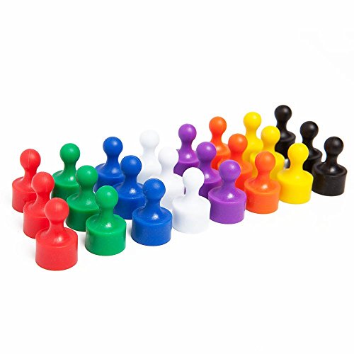 Map 24 Assorted Colorful Push Pins, Pawn Style Fun for