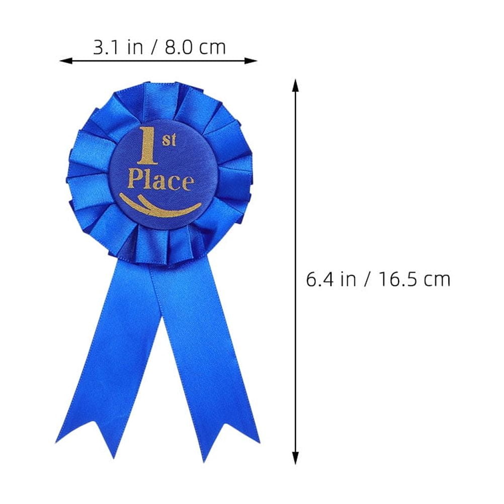 WHAMVOX 9pcs Satin Prize Ribbons for 1st Medal Rosette Badge Set with Pin for School Contests Sports Games Party Awards Graduation Ceremonies