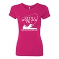 thumbnail image 2 of Wild Bobby, Missed Your Call Fishing Line Joke Fishing Womens Slim Fit Junior Tee, Raspberry, Small, 2 of 3