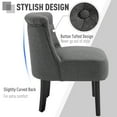 thumbnail image 3 of HOMCOM Modern Accent Leisure Chair with Mid Back Button-Tufted Upholstered Fabric and Wooden Legs for Living Room and Bedroom, Grey, 3 of 8