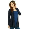 thumbnail image 3 of Women & Plus Classic Open Front Rayon Drape Lightweight Cardigan, 3 of 4