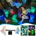 thumbnail image 1 of pstuiky Guirnalda de luces LED con forma de mariposa y hadas, alimentada por energía solar, con 12 LED, para decoración de jardín exterior. Enchufe de 3,8 m., 1 of 9