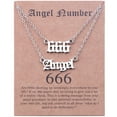 thumbnail image 1 of TopLLC Colliers & Pendentifs 2 Pcs Collier Ange Anglais & Chiffres Bijoux pour Femmes Plaqué Acier Inoxydable un Collier, 1 of 1