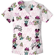 Disney Minnie-Tude Mock Wrap Scrub Top