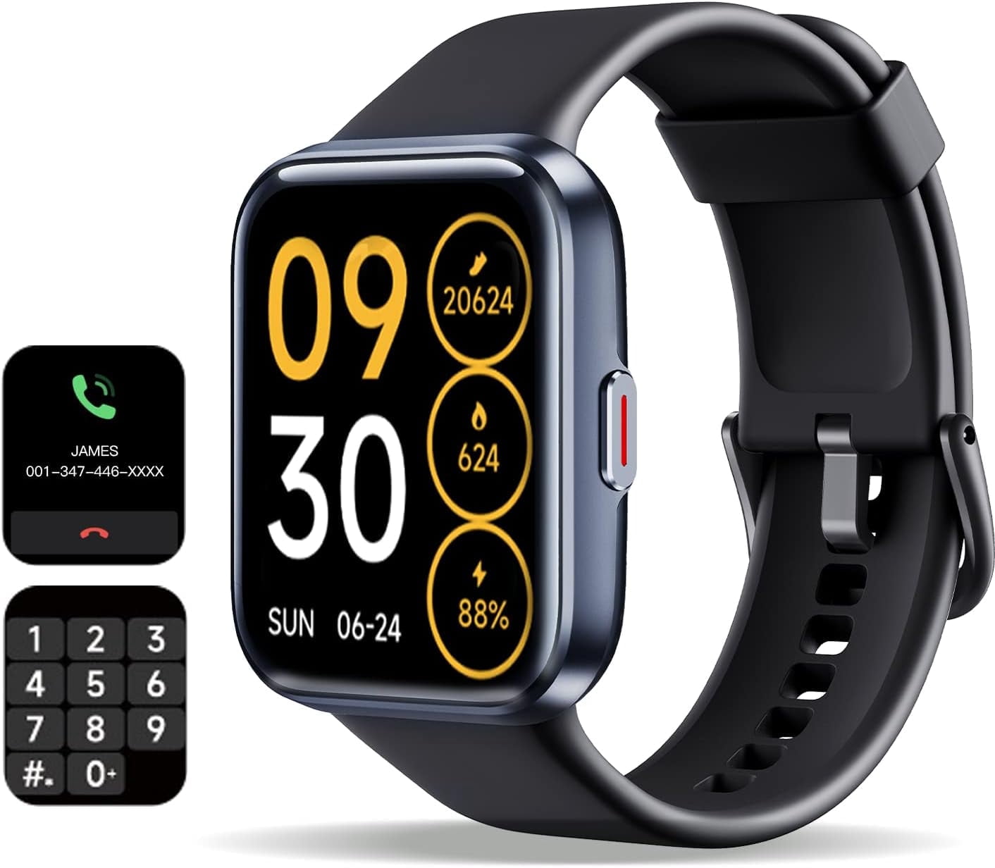 Vibeat IDW26 Smart Watch – 1.83" Smartwatch w/ Alexa,Fitness Tracker,Compatible with iOS/Android ,Black