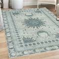 thumbnail image 1 of Sun and Moon Decorative Rug, Bohemian Occult Design of Crescent Solar Ornament Esoteric Stars, Quality Carpet for Bedroom Dorm and Living Room, 6 Sizes, Dark Sea, by Ambesonne, 1 of 4