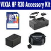 Canon VIXIA HF R30 Camcorder Accessory Kit includes: SDC-26 Case, SDM-1556 Charger, SDBP718 Battery, SD4/16GB Memory Card