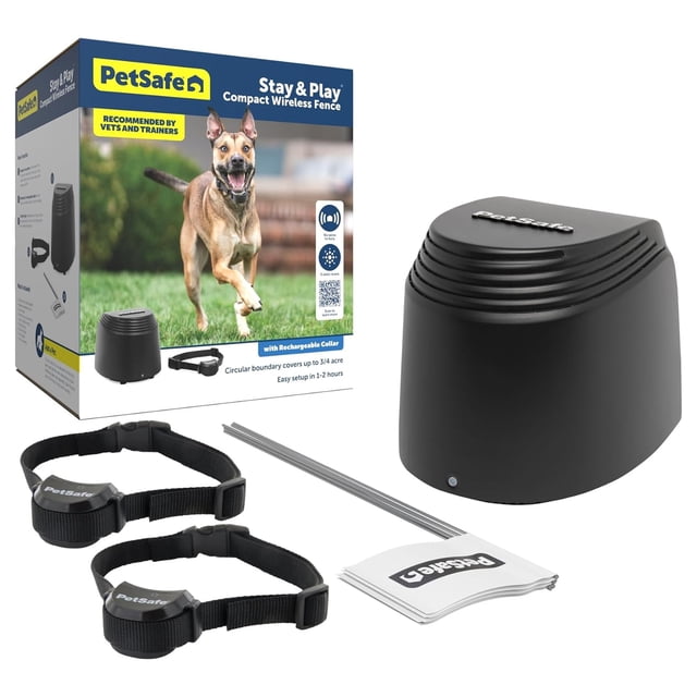 Valla inalámbrica PetSafe Stay & Play compacta para 2 perros de 3/4 acres